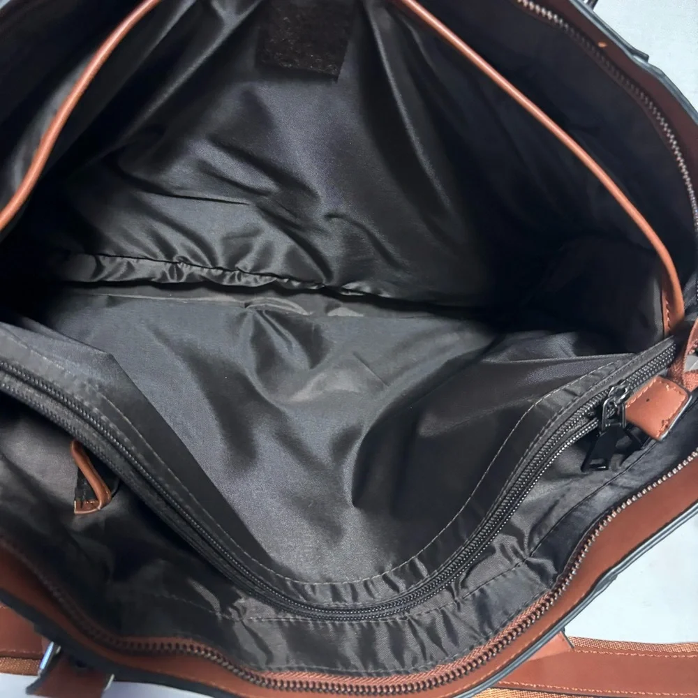 MOSISO Cognac 17” Laptop bag portfolio case satchel PU Leather CB Bag corpcore